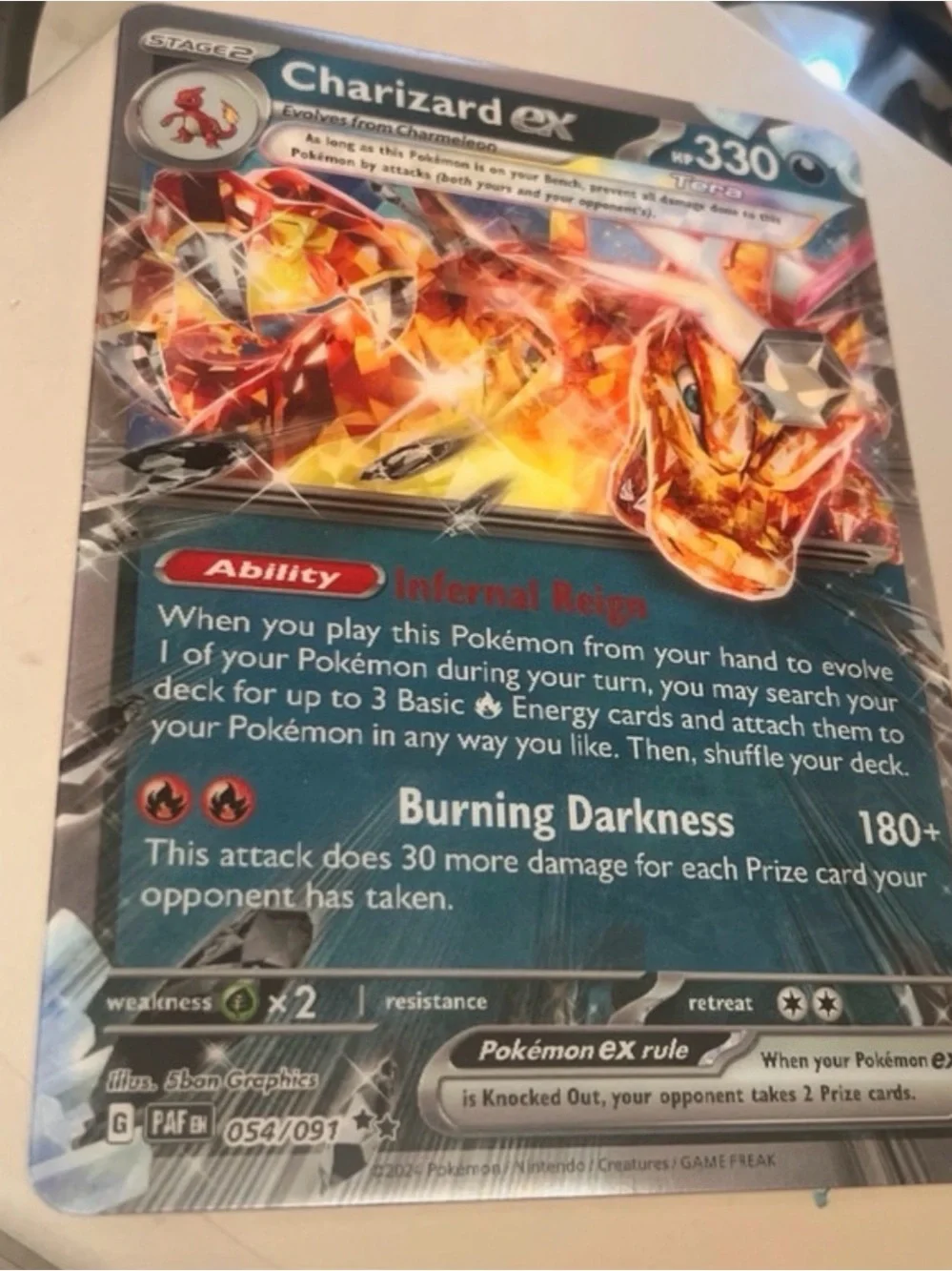 Jumbo Lenticular Charizard ex 054/091 SVP 196 -Exclusive Promo Pokemon